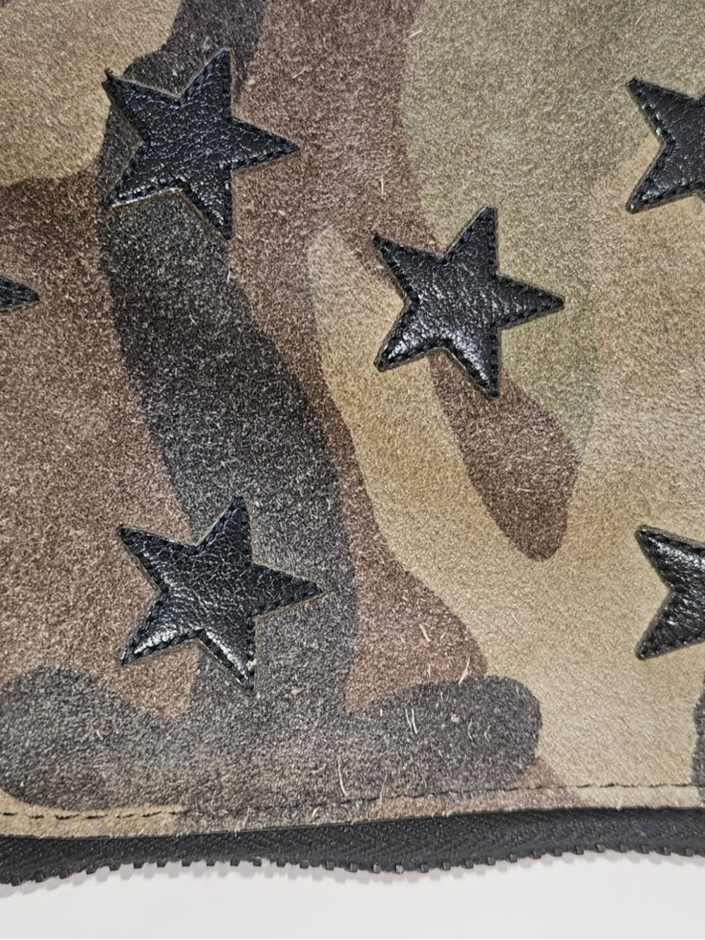 Saint Laurent Camo Star Zip Pouch in Olive and Black - Picture 7 of 15